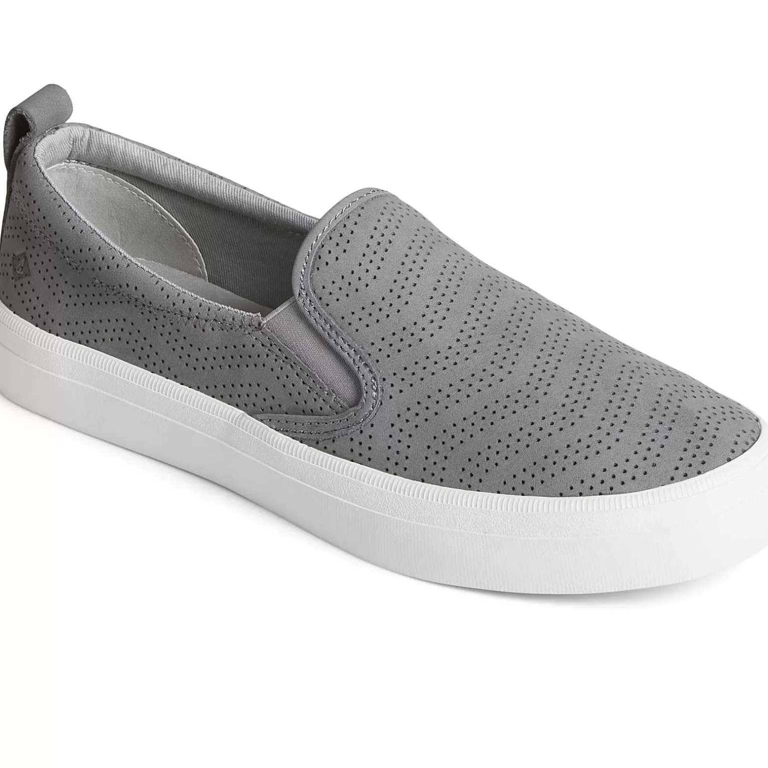 Sale | Sneakers*Sperry Women's Crest Twin Gore Perforated Leather Slip On Sneaker Grey