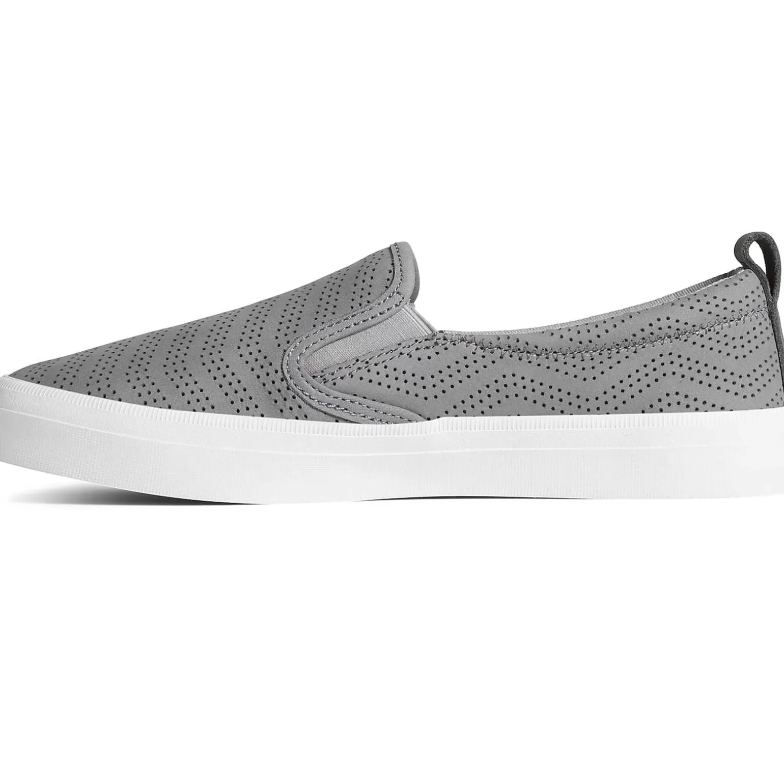 Sale | Sneakers*Sperry Women's Crest Twin Gore Perforated Leather Slip On Sneaker Grey