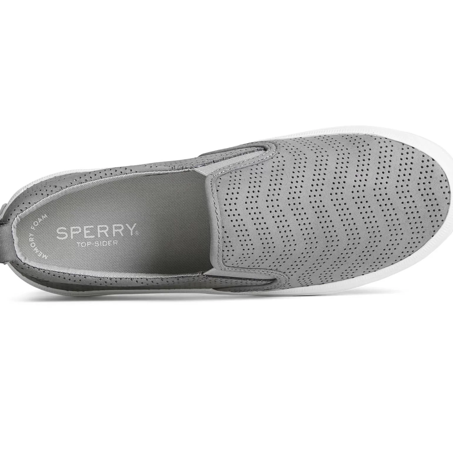 Sale | Sneakers*Sperry Women's Crest Twin Gore Perforated Leather Slip On Sneaker Grey
