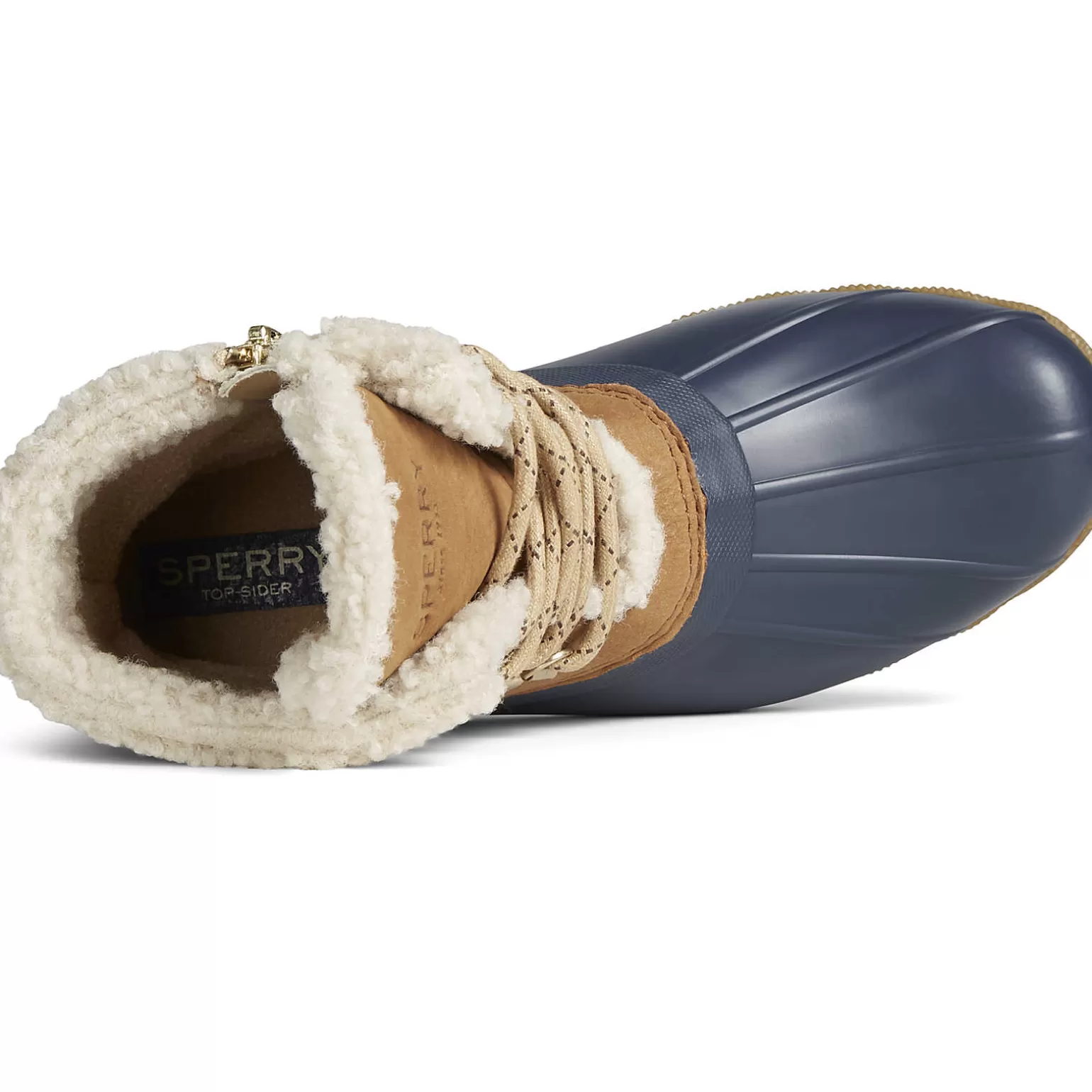 women39s_saltwater_alpine_leather_duck_boot_600924.webp Saltwater Duck Boot | Sale*Sperry Women's Saltwater Alpine Leather Duck Boot Tan/Navy