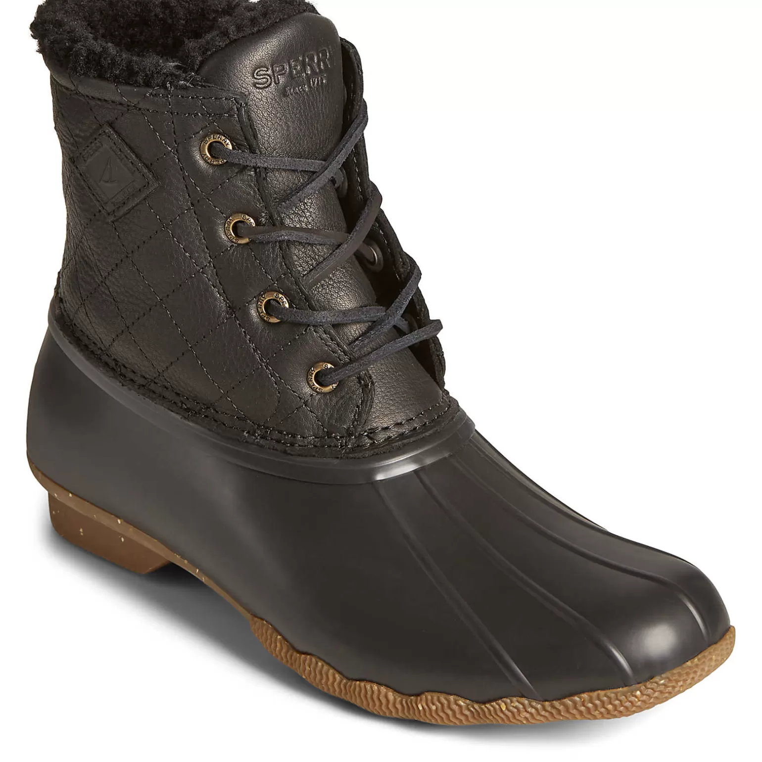 Saltwater Duck Boot | Sale*Sperry Women's Saltwater Luxe Leather Thinsulate™ Duck Boot Black Quilt